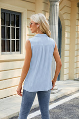 Solid Color Lapel Loose Sleeveless Vest