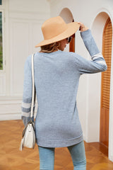 Round Neck Stitching Loose Long Sleeve T-shirt