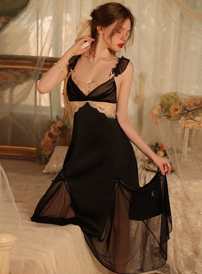 Casual Backless Solid Color Suspender Nightdress