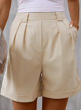 Solid Color Casual Pocket Shorts