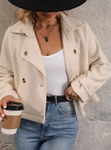 Solid Color Button Short Jacket