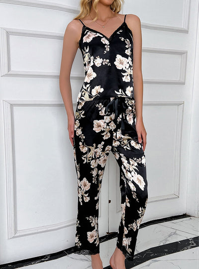 Sexy Suspender Lace Trousers Pajamas Set