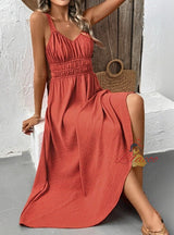 Sleeveless Sling Casual Pleated Dress