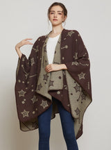 Ladies Jacquard Shawl Split Cloak