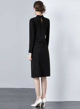 Beaded Tassel Landscape Embroidery Slim Dress