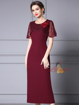Black Sequins Mother Of The Bride Dress