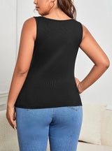 Asymmetric Slim Solid Color Vest Top