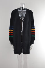 Spliced Loose Sweater Coat