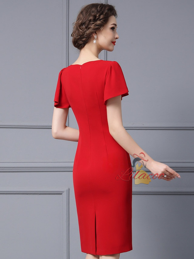 Red Beading Mother Of The Bride Dress