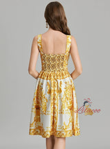 Retro Palace Printed Suspender Dress