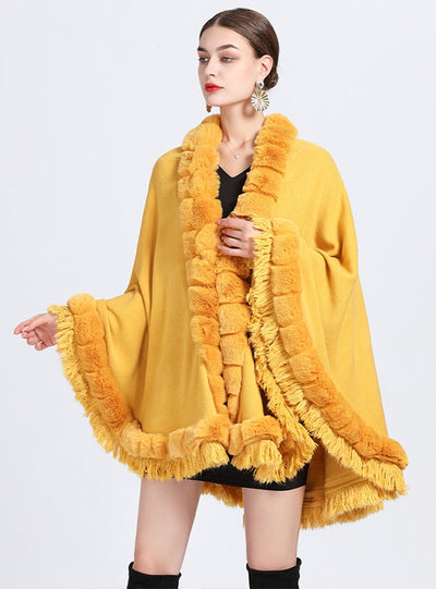 Fringe Plus Size Knit Cardigan Loose Cloak
