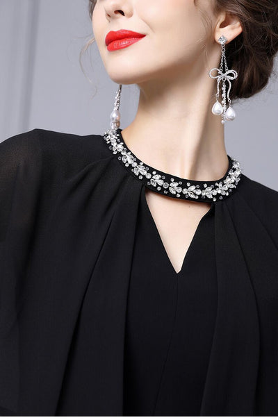 Black Beading Mother Of the Brides Dress