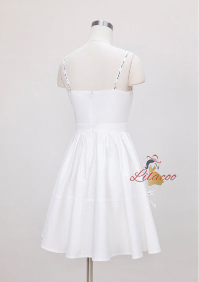 Slim Short Sling Bow Short Dress