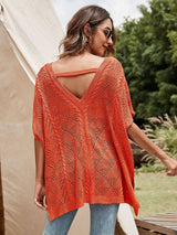 Bat Sleeve Loose V-neck Short-sleeved Cover Up