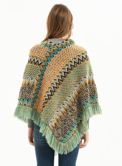 Retro National Style Hooded Cape Shawl