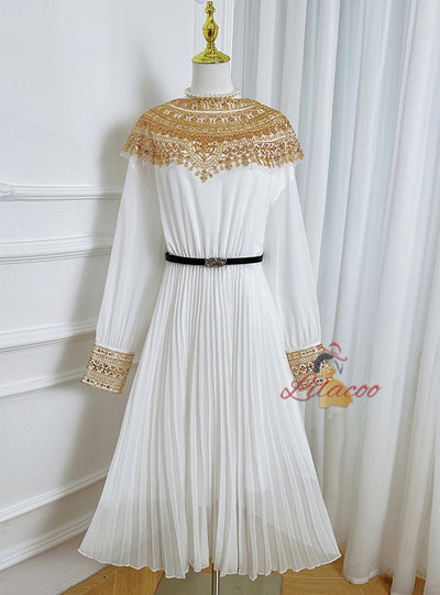 Heavy Industry Shawl Long-sleeved Slim Dress