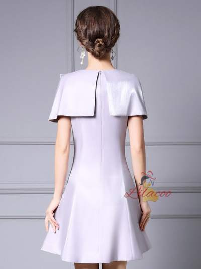 Purple Bow Beading Mother Of The Bride Dress