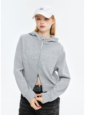 Vintage Letters Hooded Loose Coat