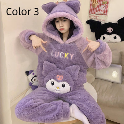 Thick Flannel Cartoon Home Service Suit