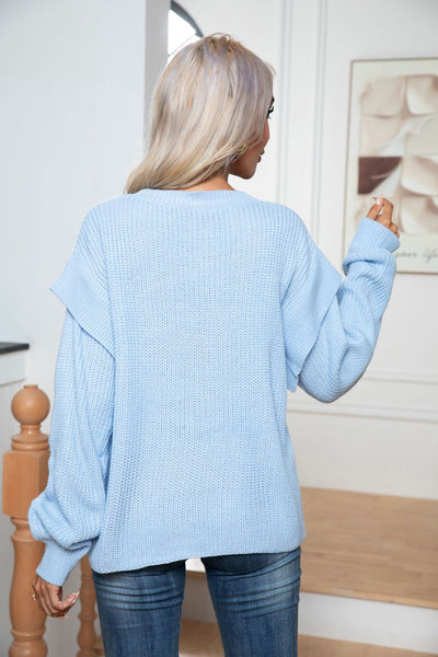 Long-sleeved Loose Knit Sweater