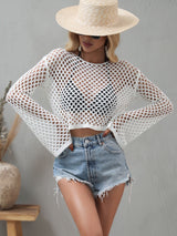 Loose Round Neck Flared Sleeves Top