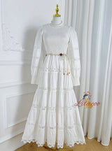 Retro Lace Openwork Lace Slim Dress