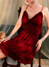 Sexy Satin Suspenders Dress