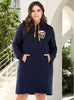 Casual Hooded Loose Long-sleeved Dress
