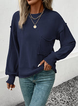 Long Sleeve Solid Color Autumn Sweater