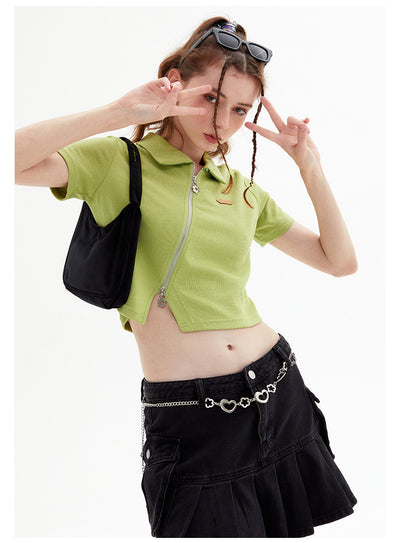 Polo Lapel Slim Short Sleeve Shirt