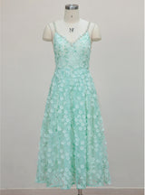 Mesh Embroidered Banquet Dress