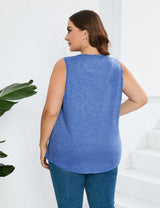 Solid Color Pleated Square Collar Loose T-shirt