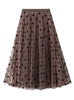 Polka Dot Mesh Pleated Skirt