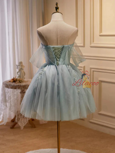 Green Tulle Beading Pleats Homecoming Dress
