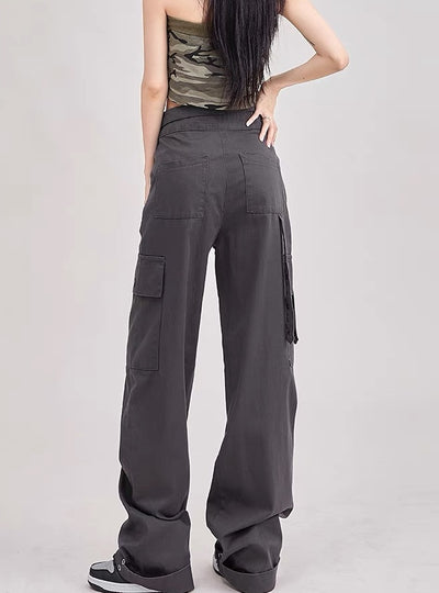 Multi-pocket Buttoned Slacks Pant