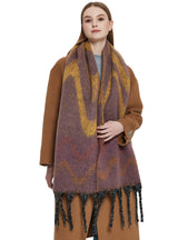 Thick Wavy Jacquard Coarse Fringed Scarf