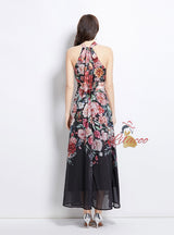 Tie-dye Printed Retro Slim Dress