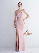 One Shoulder Split Prom Dress