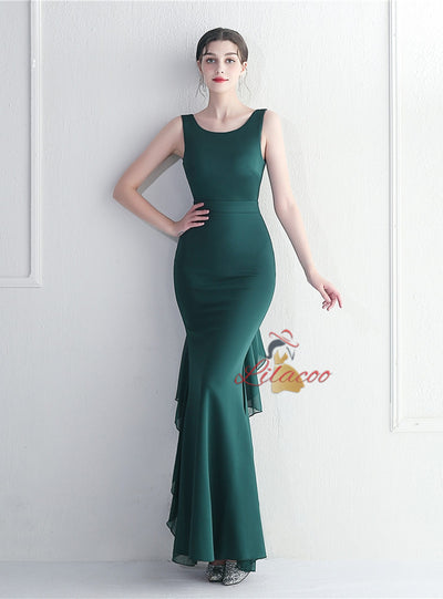 Mermaid Backless Beading Prom Dress