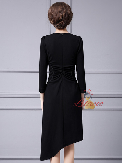 Black Long Sleeve Mother Of The Bride Dress