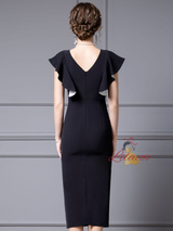 Black Beading Mother Of The Bride Dress