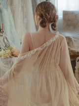 Steel Ring Chest Pad Gathering Gauze Robe Nightdress