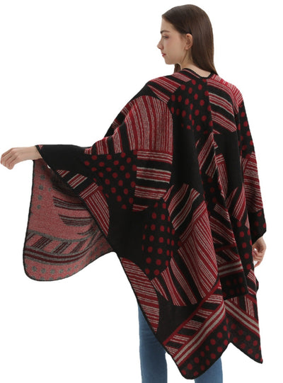 Retro Cashmere-like Padded Warm Knitted Cloak Scarf