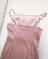 Pink Spaghetti Straps Prom Dress