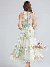 Beach Holiday Beach Printed Halter Dress