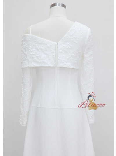 One Shoulder Slim-fit Long Sleeve Dress
