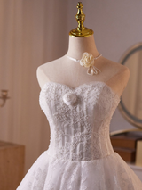 White Tulle Lace Homecoming Dress