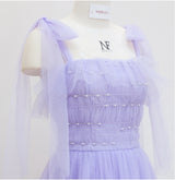 Purple Sleeveless Slim Waist Dress