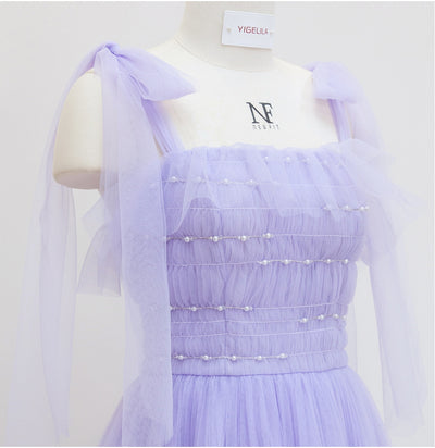 Purple Sleeveless Slim Waist Dress