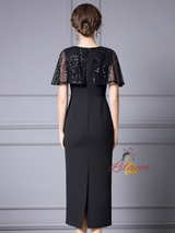 Black Sequins Mother Of The Bride Dress